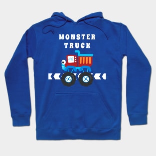 illustration of monster truck with cartoon style. Hoodie